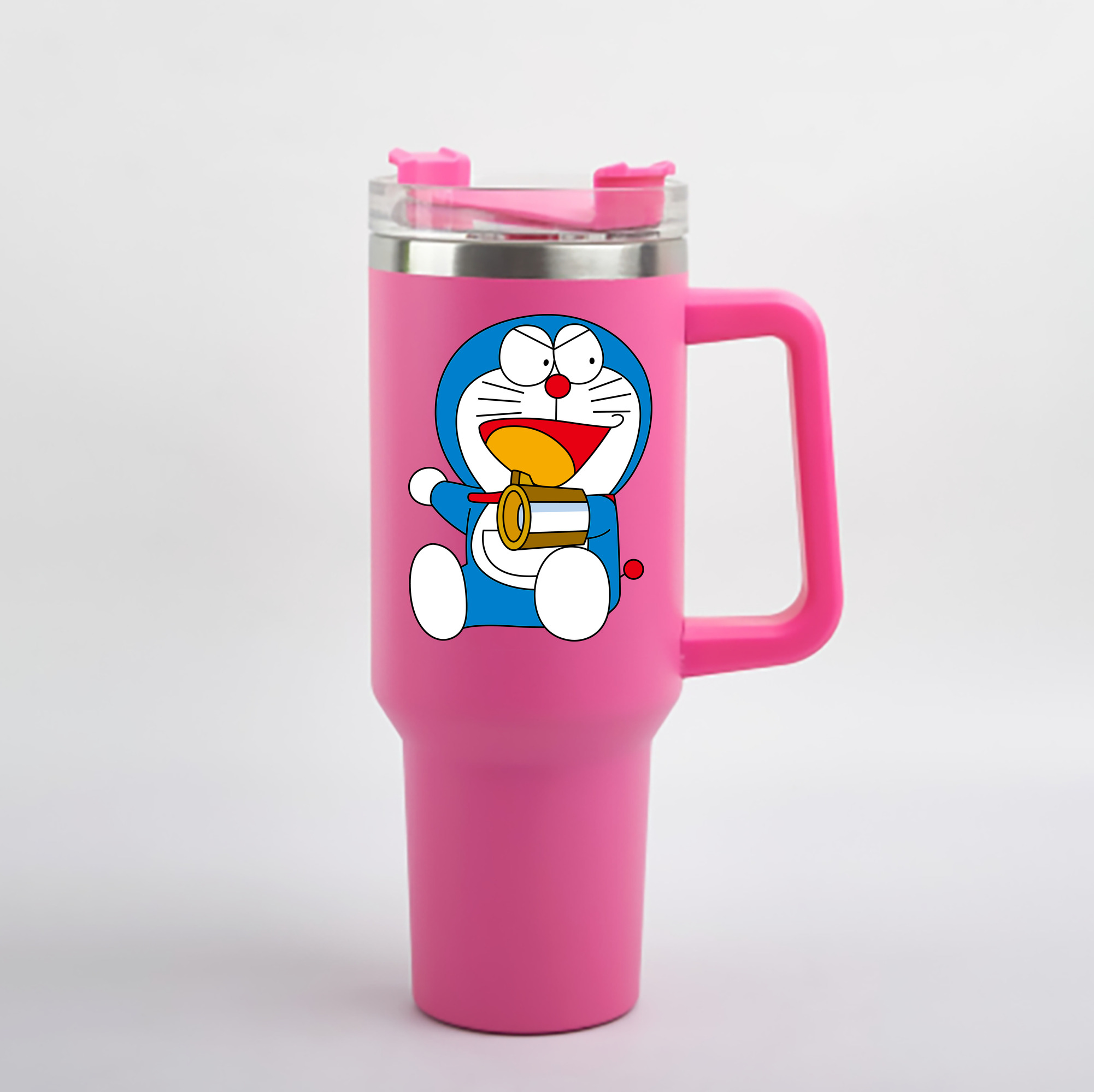 （画像用） ドラえもん Doraemon 1200mL車用タンブラー - クリスタルステッカー（プラスチックストロー付き）